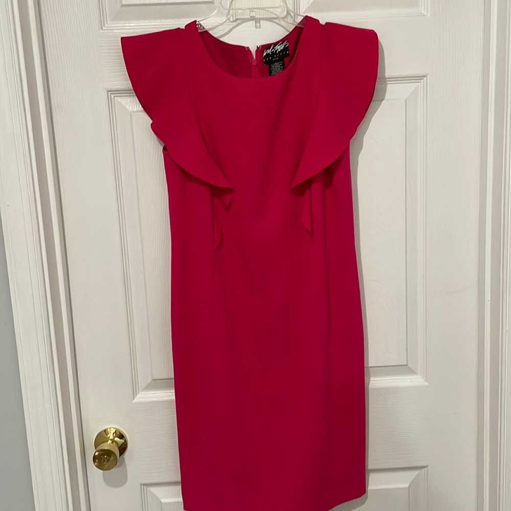 Hot pink statement dress